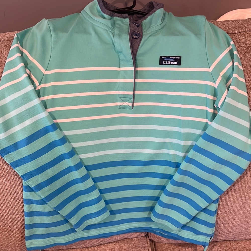 L.L. Bean long sleeve shirt (Woman’s) stripped with three buttons.